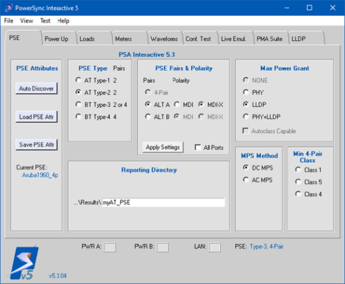 PMA Suite meny PSA / PSL-3000
