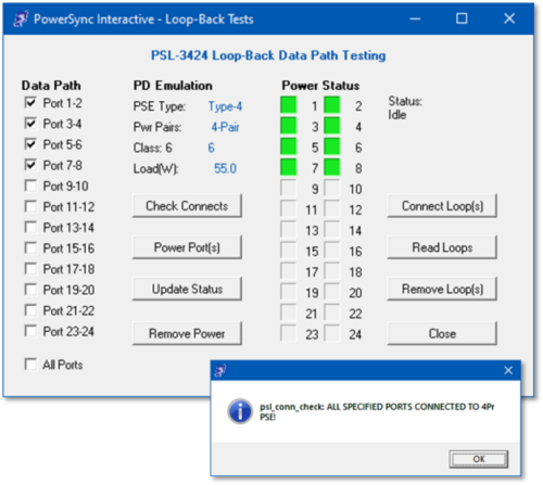 PSL-3424 Loop Back Data Path Testing
