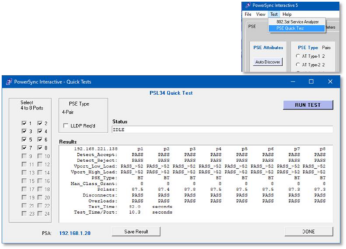 PSL Quick Test in PSA Interactive