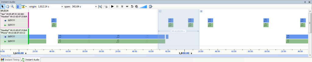 Captured audio streams can be easily played back, even during capture