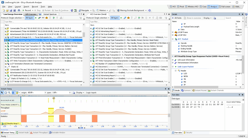With Bluettoth Tracker you will be able to trace also HCI traffic
