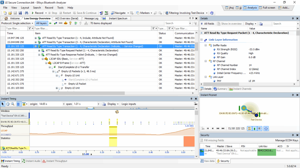 Bluetooth Tracker. All traffic is displayed in designated Overviews real-time, as capture progresses.